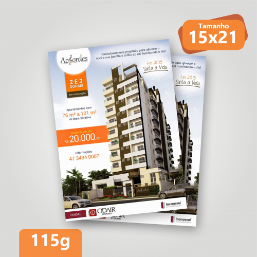 Folhetos 15x21 - Frente e Verso - 115g
